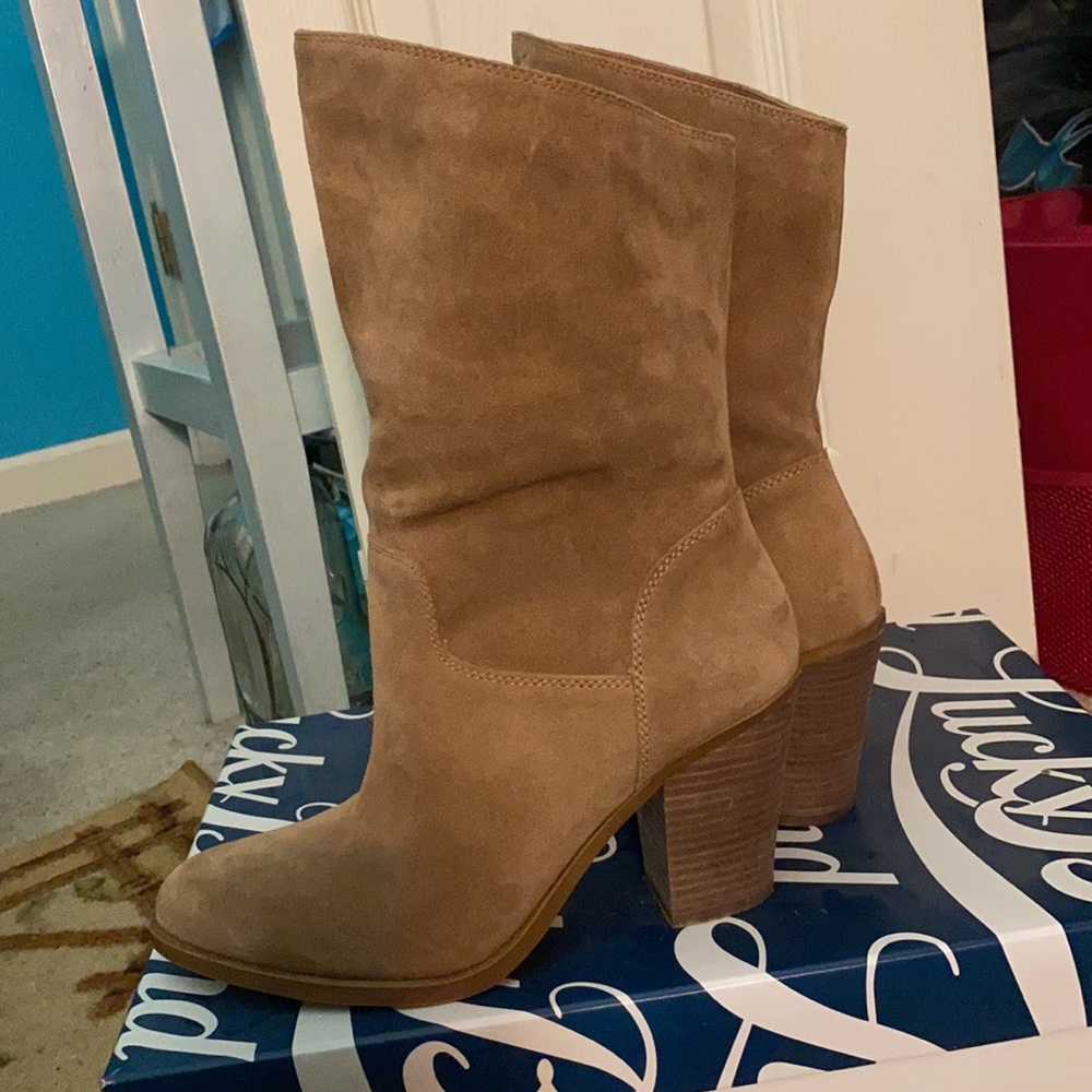 🤎Leather Lucky Brand Tan Boots Women’s 9.5🤎 - Picture 8 of 8